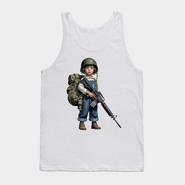 The Little Girl and a Toy Gun Tank Top by Rawlifegraphic